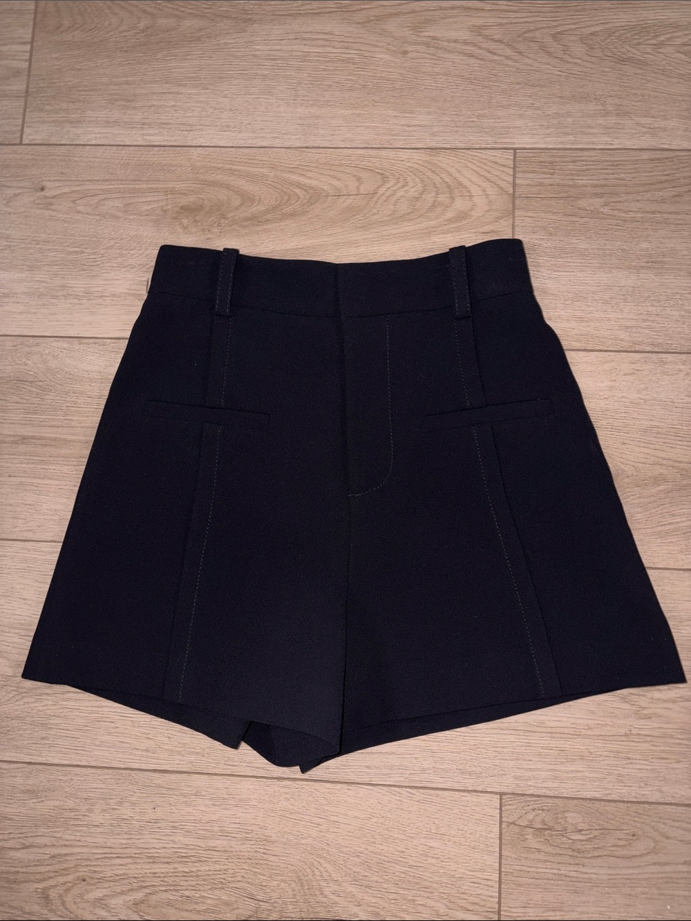 Zara Black High-Waist Tailored Shorts